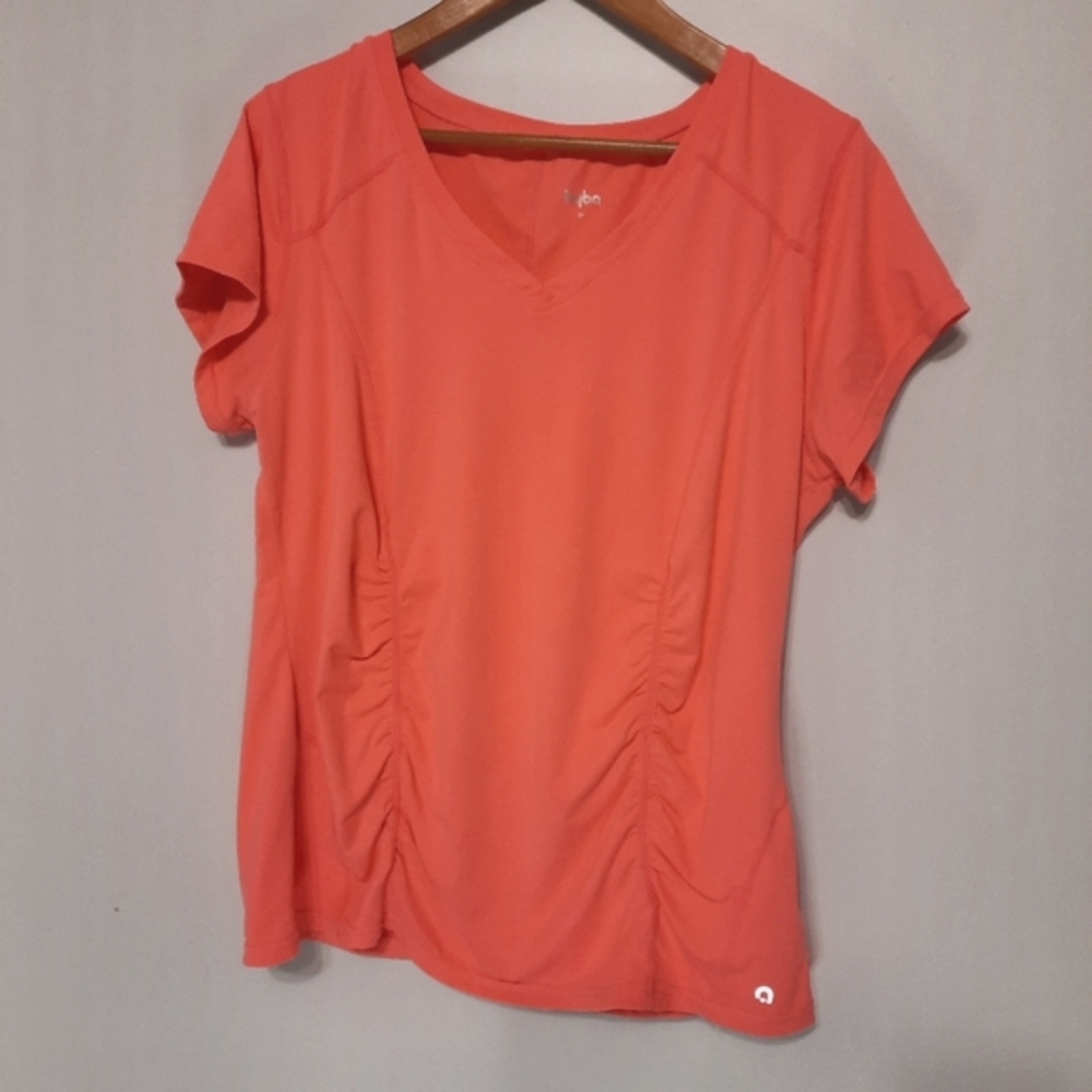 Hyba by Reitmans Neon Coral Workout Tee